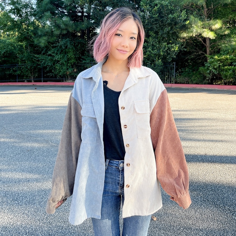 Have It All Color Block Boyfriend Shacket